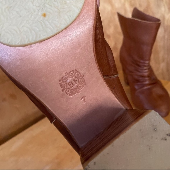 Elf Handmade Heeled Brown Leather Ankle Boot - Picture 9 of 11
